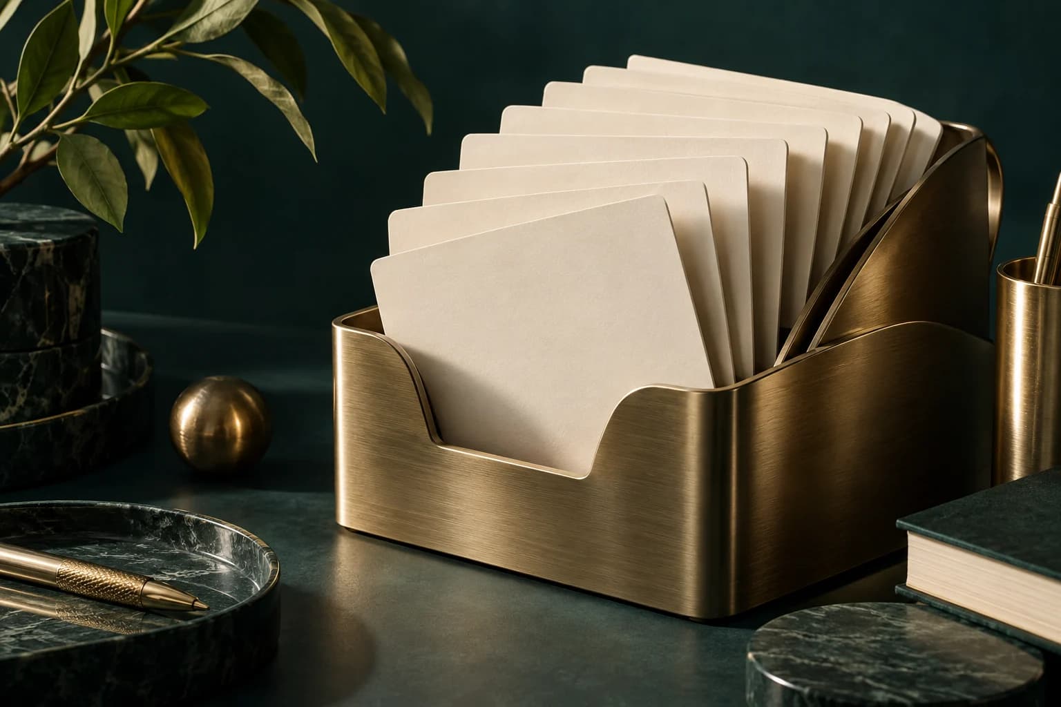 Blank paper intake forms and branching organized trays; concept artwork for Career Automation